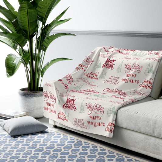 Beautiful, Cozy, Soft - Amazing Merry Christmas Hand Drawn - Sherpa Fleece Blanket