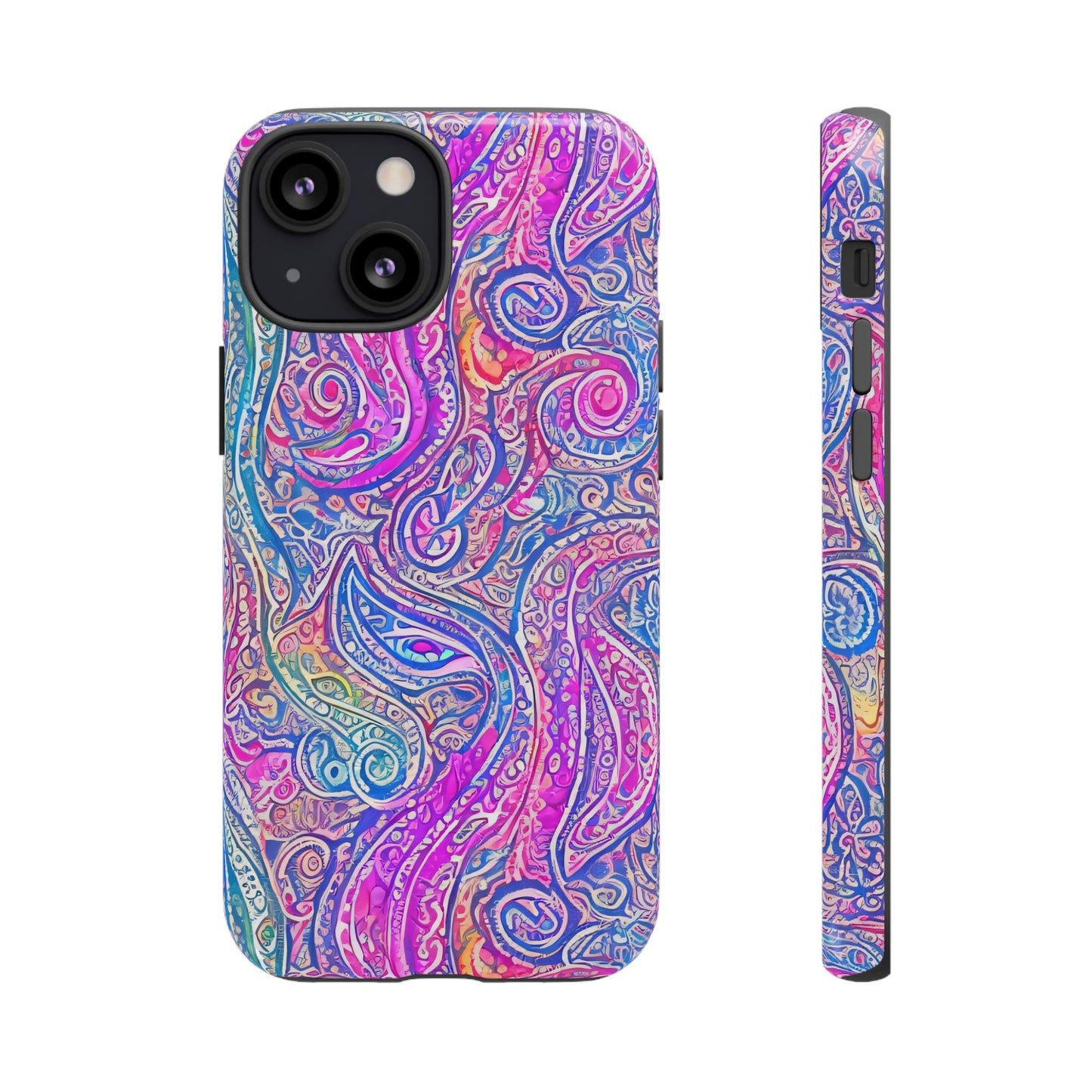 iPhone 13, iPhone 13 Mini, iPhone 13 Pro, iPhone 13 Pro Max - Abstract Swirl Purple, Blue, Orange, Green - Tough Phone Cases