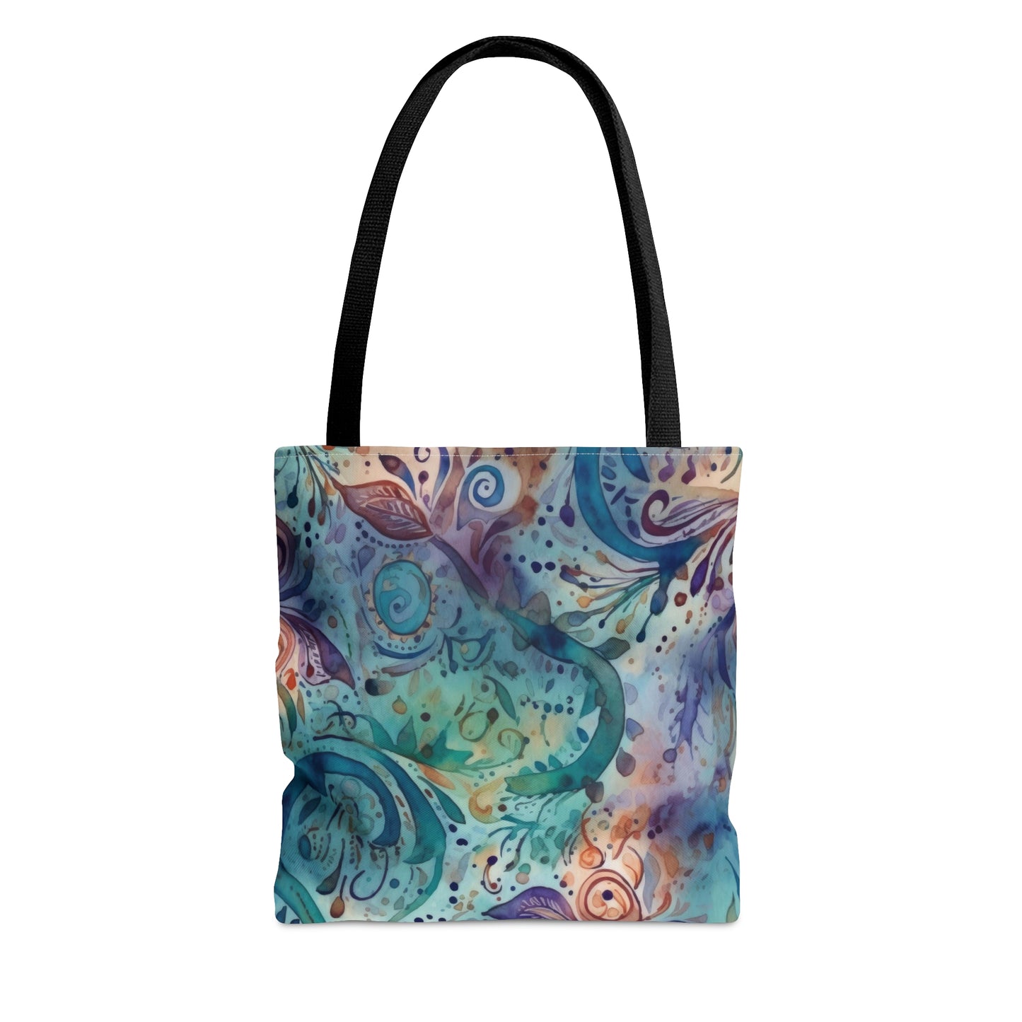 Beautiful and Unique - Watercolor Blue Multicolor Paisleys 12 - Useful, Multipurpose Bag -Tote Bag (AOP)
