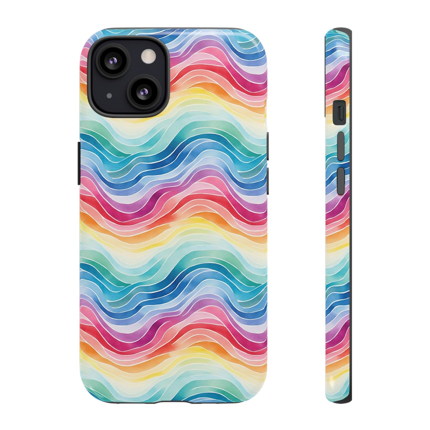 iPhone 13, 1Phone 13 Mini, iPhone 13 Pro, iPhone 13 Pro Max - Rainbow Wave - Tough Phone Cases