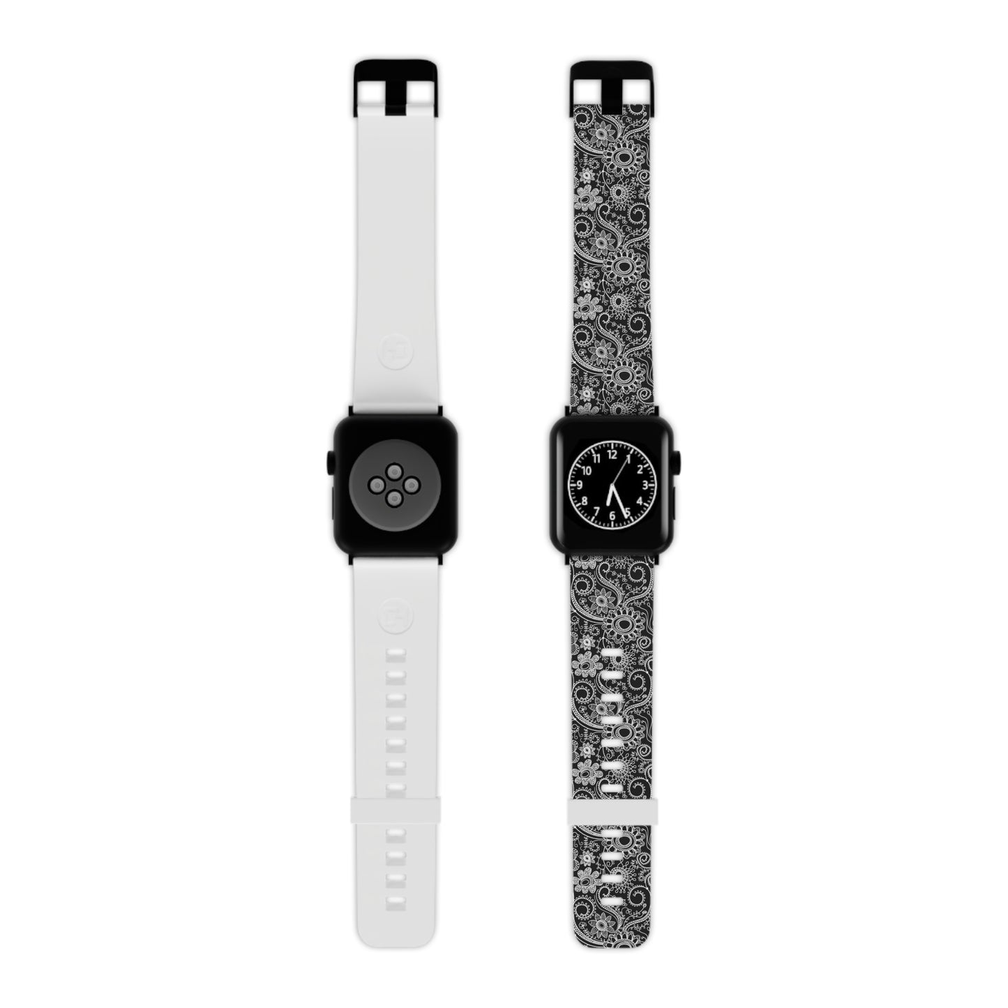 Black and White Flowers - Watch Band for Apple Watch