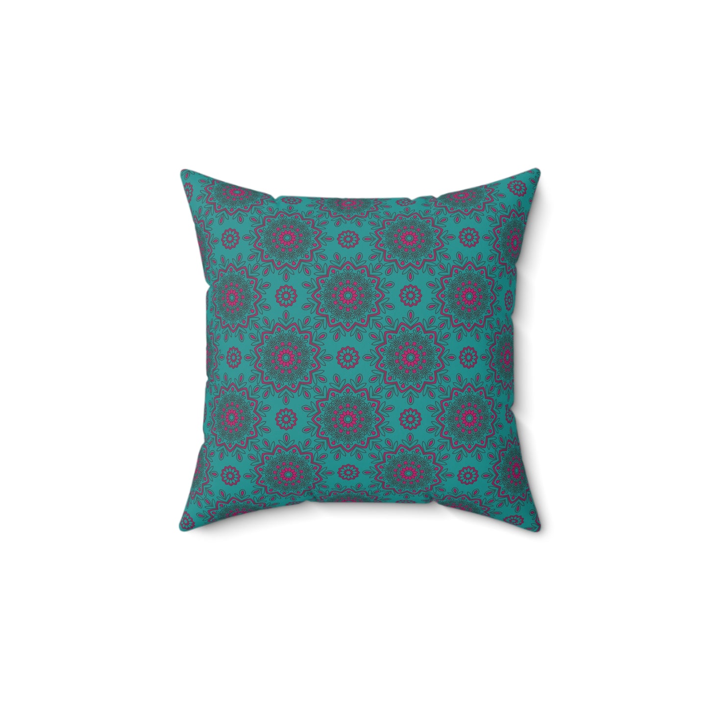 Boho Mandala Pattern 13 - Faux Suede Square Pillow