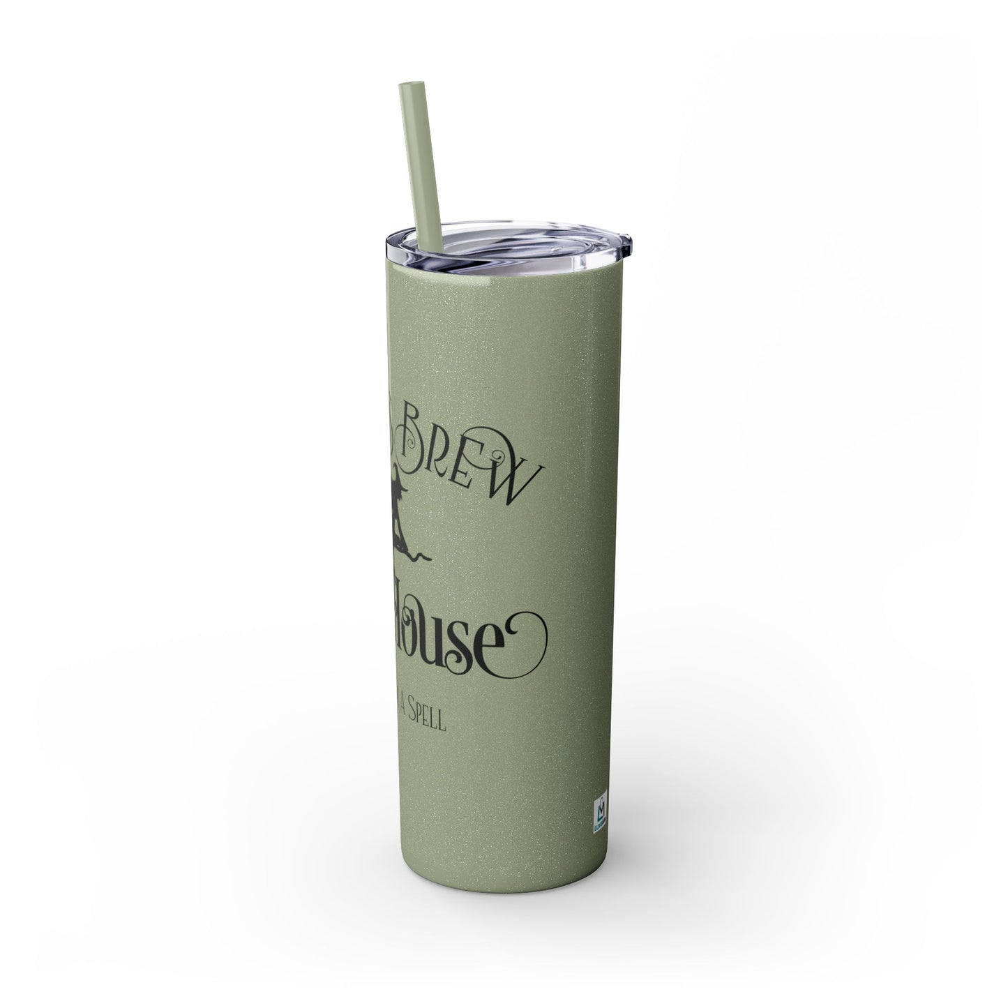 Halloween - Witches Brew - Coffee House - Vintage - Skinny Tumbler with Straw, 20oz - Stainless Steel