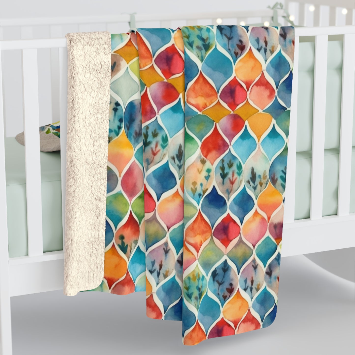 Beautiful, Cozy, Soft - Amazing Watercolor Multi 4 - Sherpa Fleece Blanket