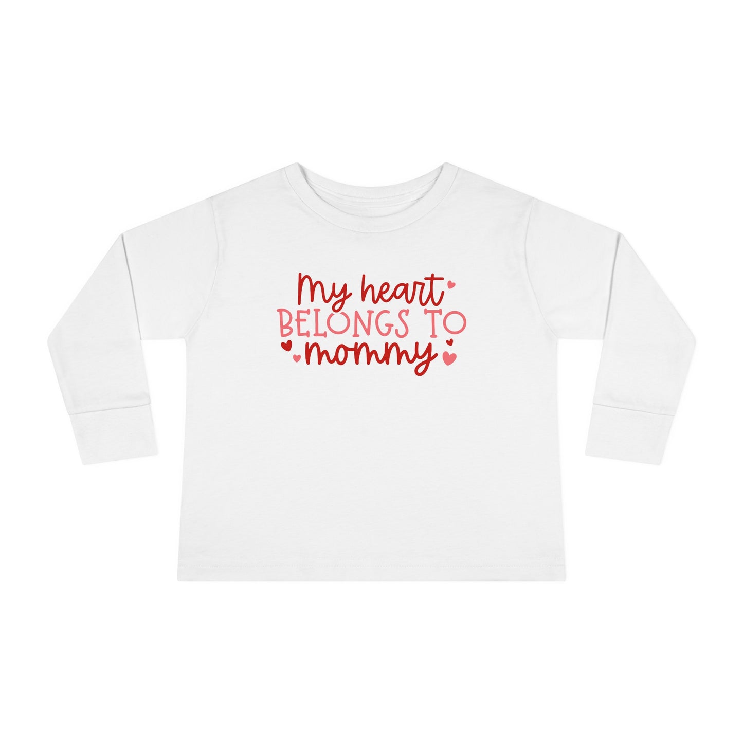 My Heart Belongs to Mommy - Hearts - Toddler Long Sleeve Tee