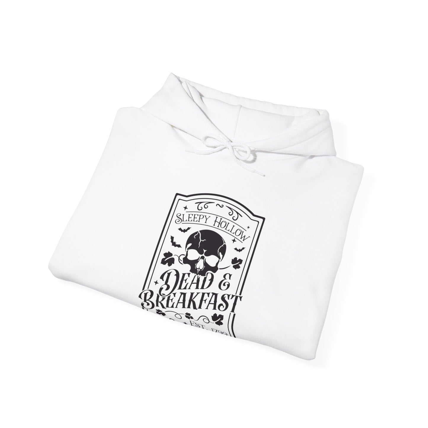 Halloween - Sleepy Hollow Dead & Breakfast Est 1799 - Skull - Trick or Treat - Vintage - Unisex Heavy Blend™ Hooded Sweatshirt