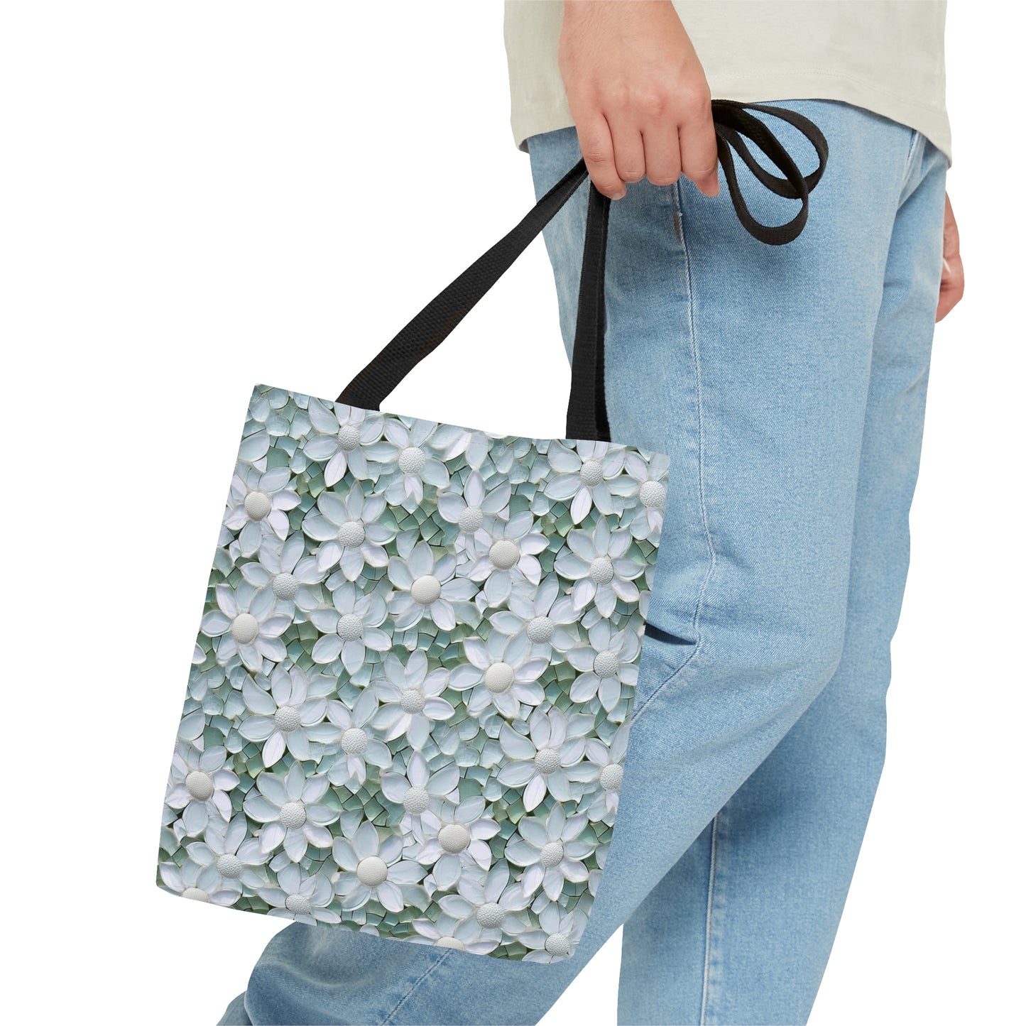 Beautiful and Unique - White Lotus Mosaic 11 - Useful, Multipurpose Bag -Tote Bag (AOP)