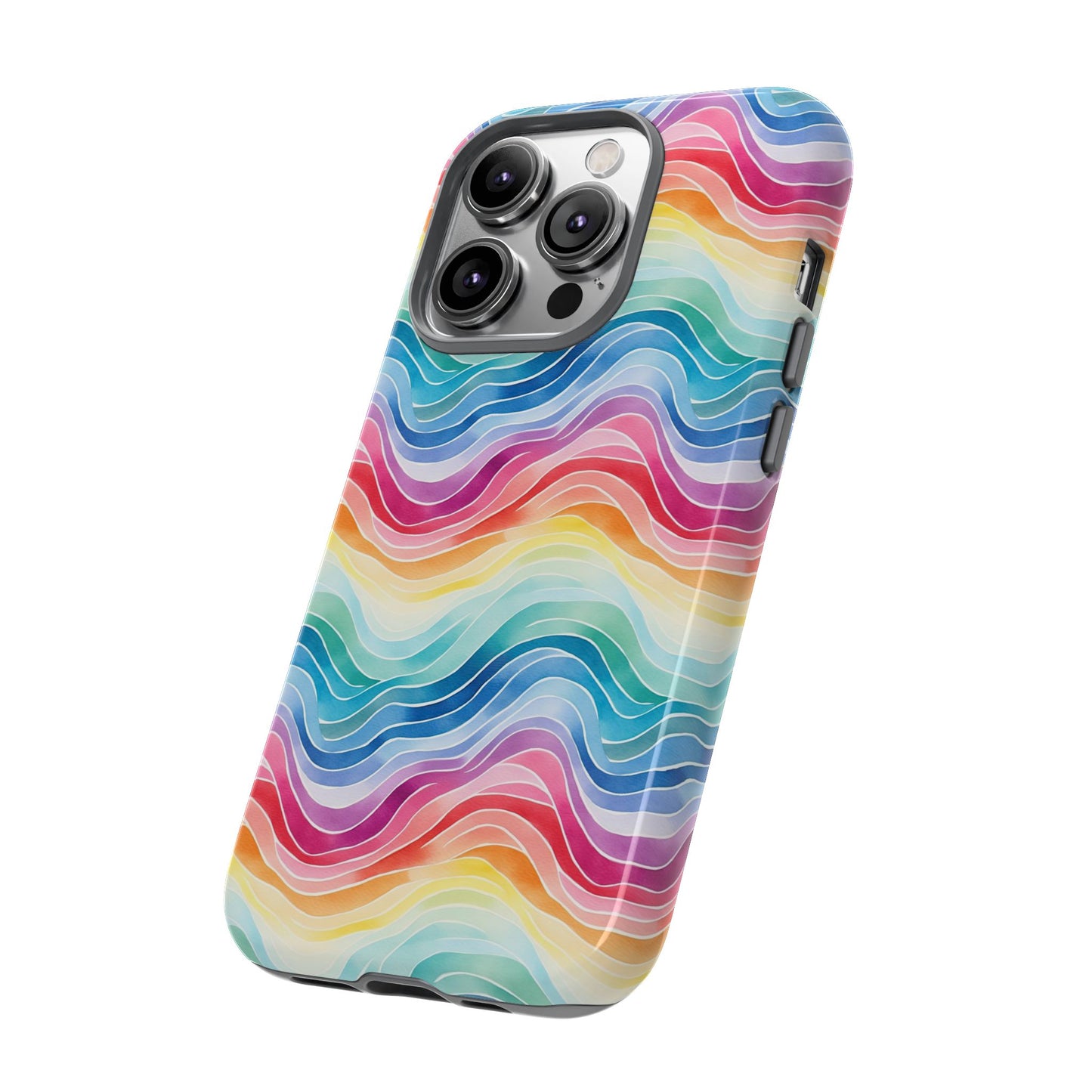 iPhone 14, 1Phone 14 Pro, iPhone 14 Plus, iPhone 14 Pro Max - Rainbow Wave - Tough Phone Cases