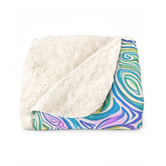 Beautiful, Cozy, Soft - Amazing - Multicolor Watercolor Paisley 11 - Sherpa Fleece Blanket