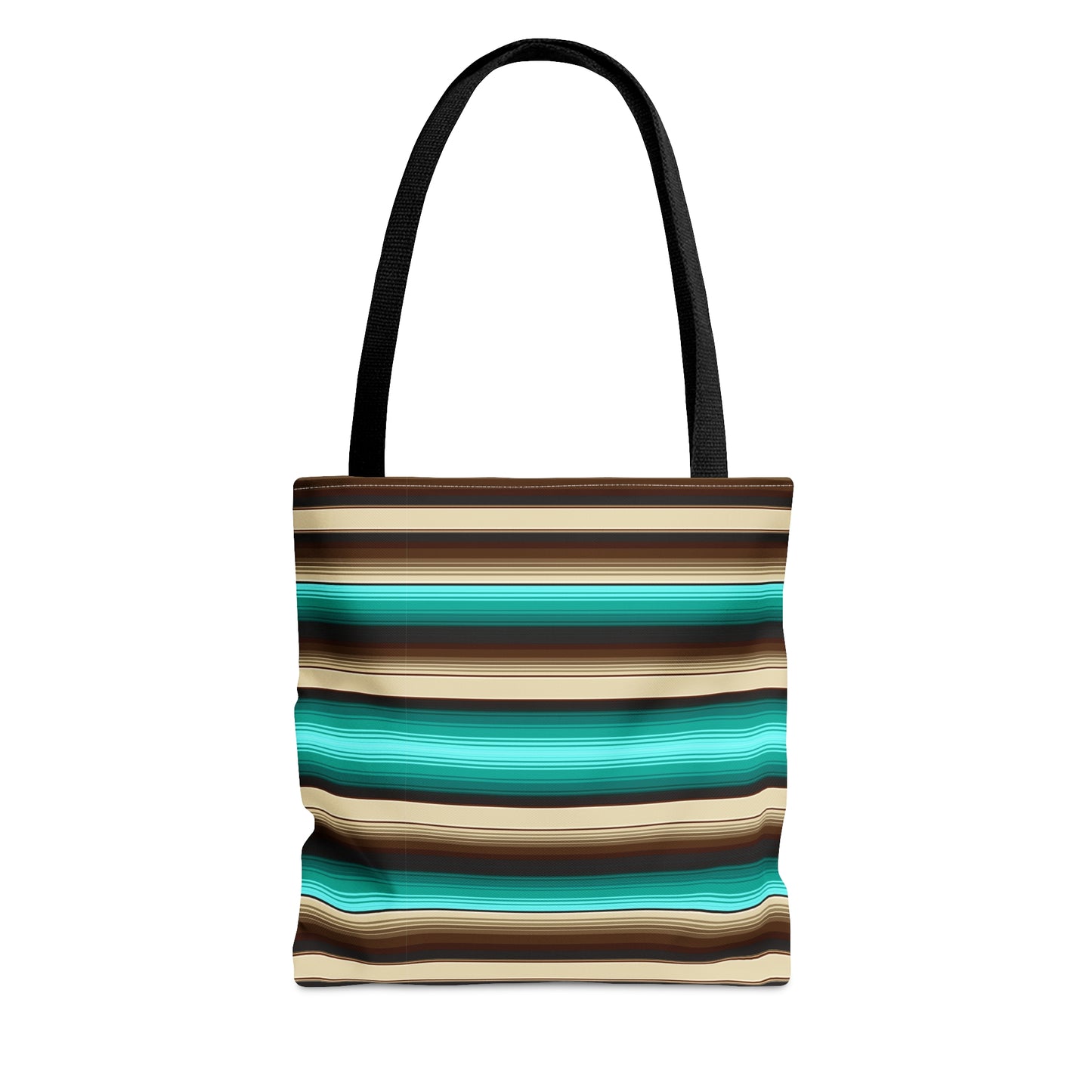 Aqua and Brown Multicolor Striped 23 - Practical, high-quality Tote Bag