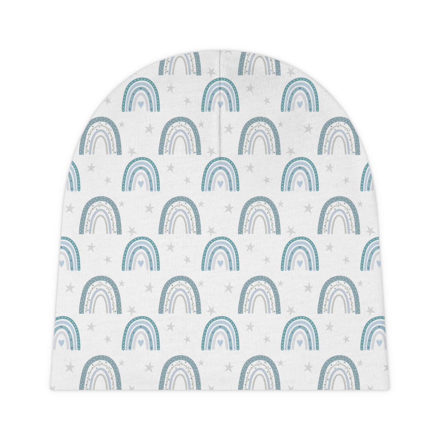 White with Blue Boho Rainbows - Super Cute - Baby Beanie