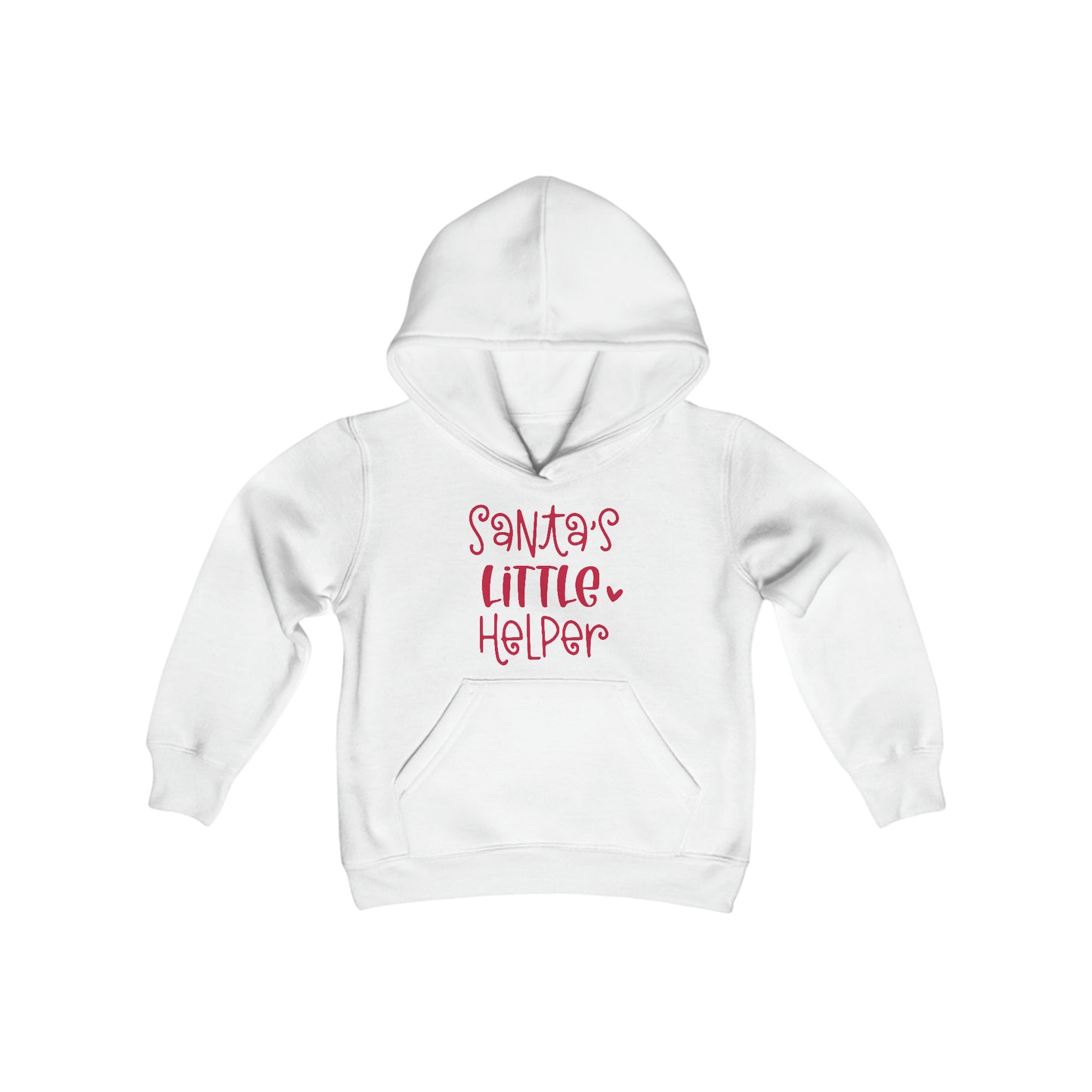 Santa's Little Helper - Funny Christmas - Fun Winter - Cute Winter Words - Youth Heavy Blend Hooded Sweatshirt