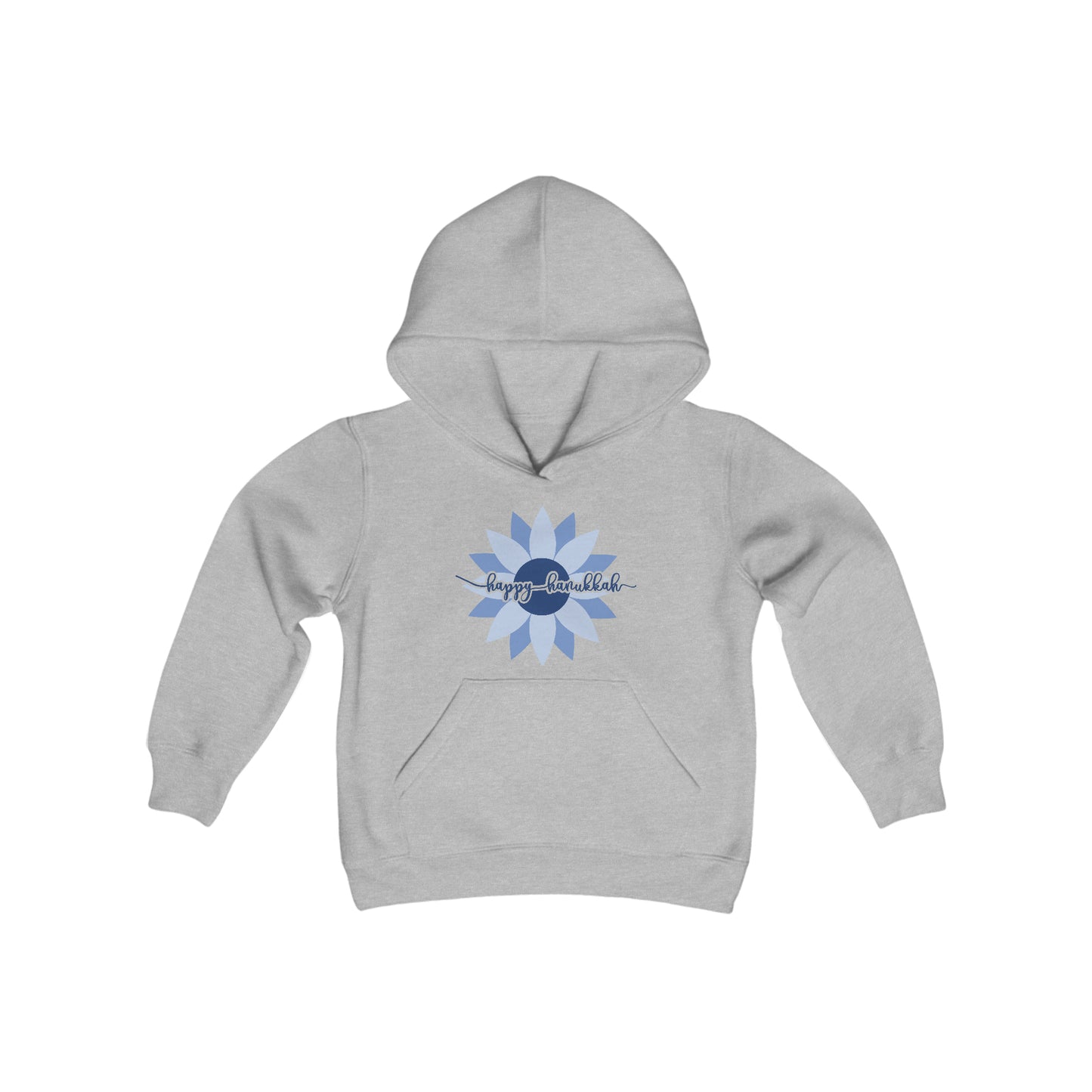 Happy Hanukkah - Sunflower - First Hanukkah - Celebrate Hanukkah - Youth Heavy Blend Hooded Sweatshirt