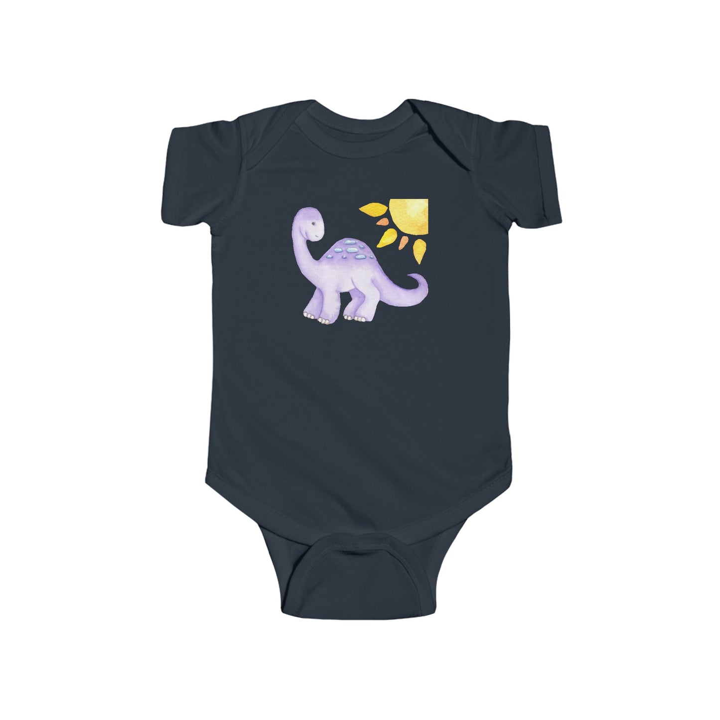 Purple Brachiosaurus Dinosaur - Infant Fine Jersey Bodysuit