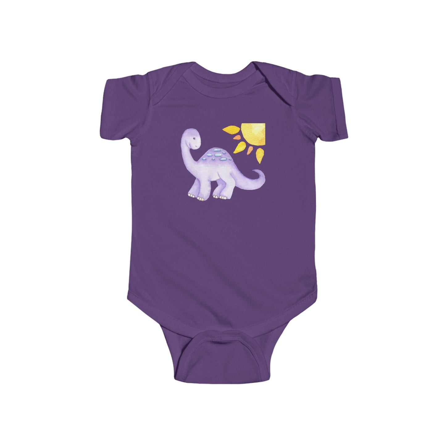 Purple Brachiosaurus Dinosaur - Infant Fine Jersey Bodysuit