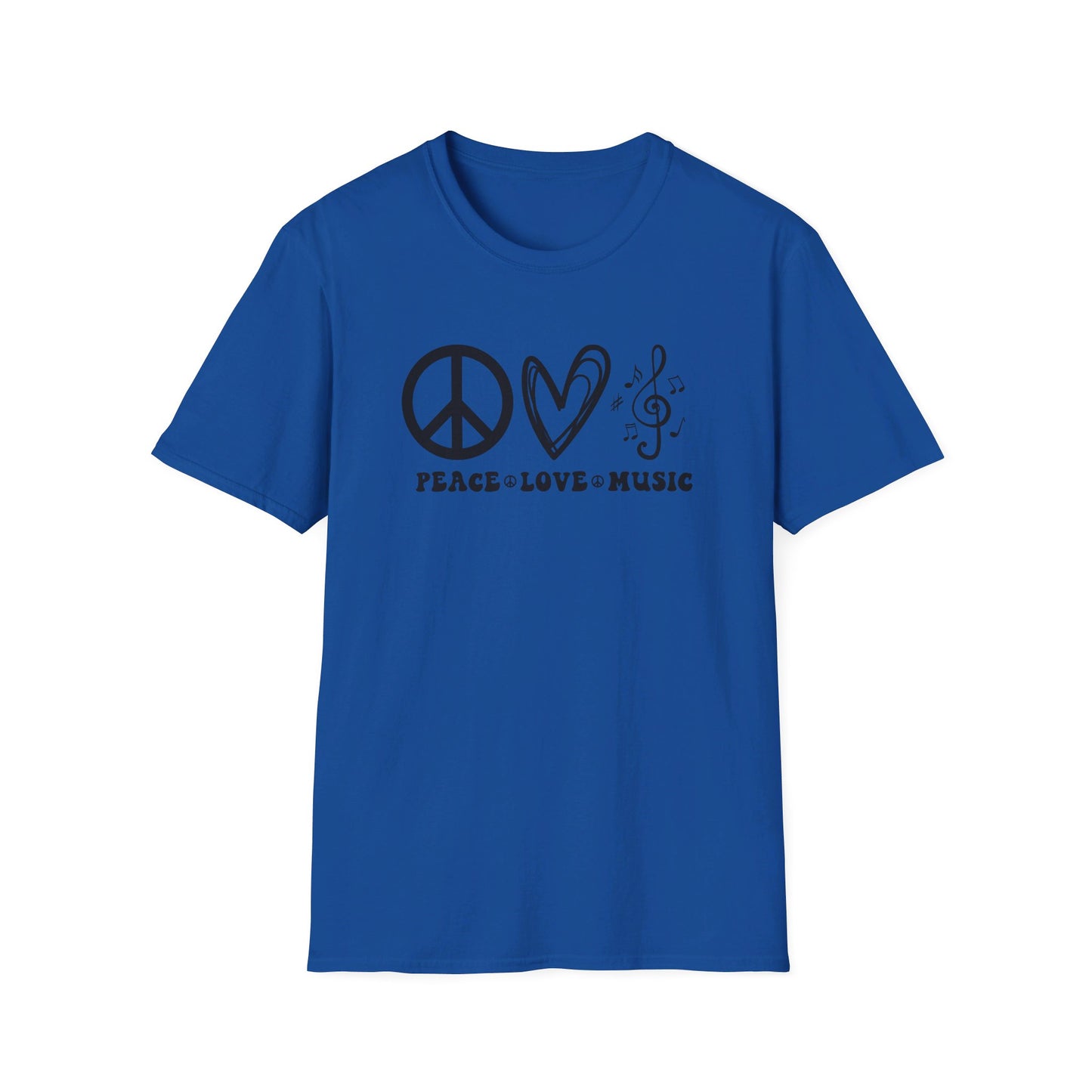 Peace, Love, Music - Unisex Softstyle T-Shirt
