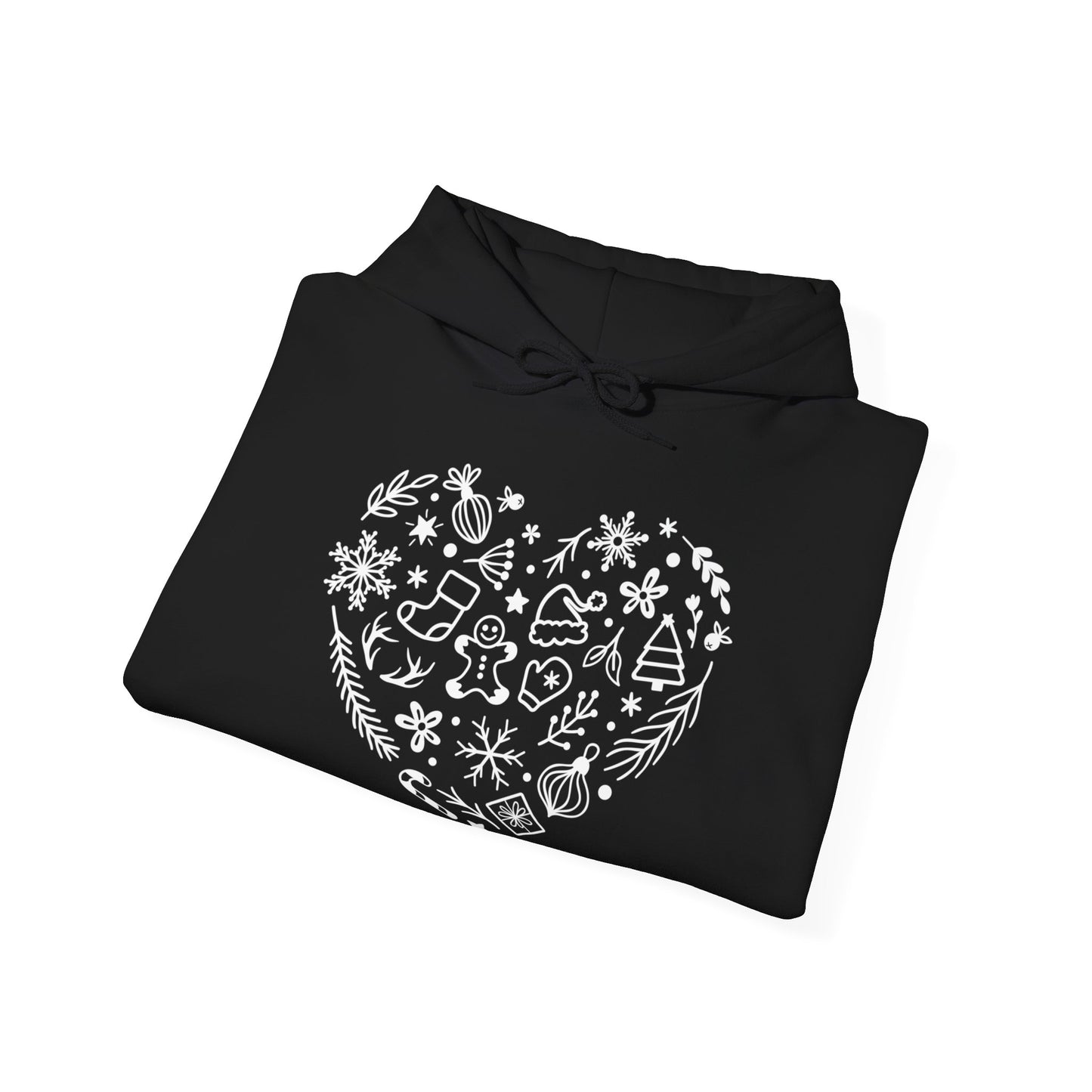 Christmas Doodles Heart - Funny Christmas - Unisex Heavy Blend™ Hooded Sweatshirt