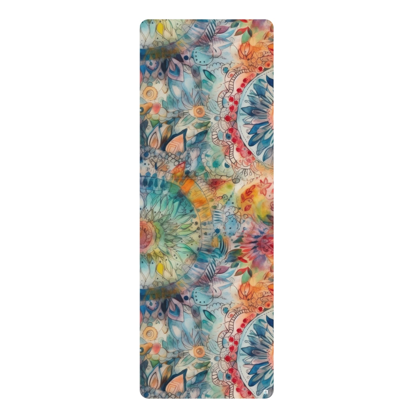 Watercolor Multicolor Mandalas 1.10 - Rubber Yoga Mat