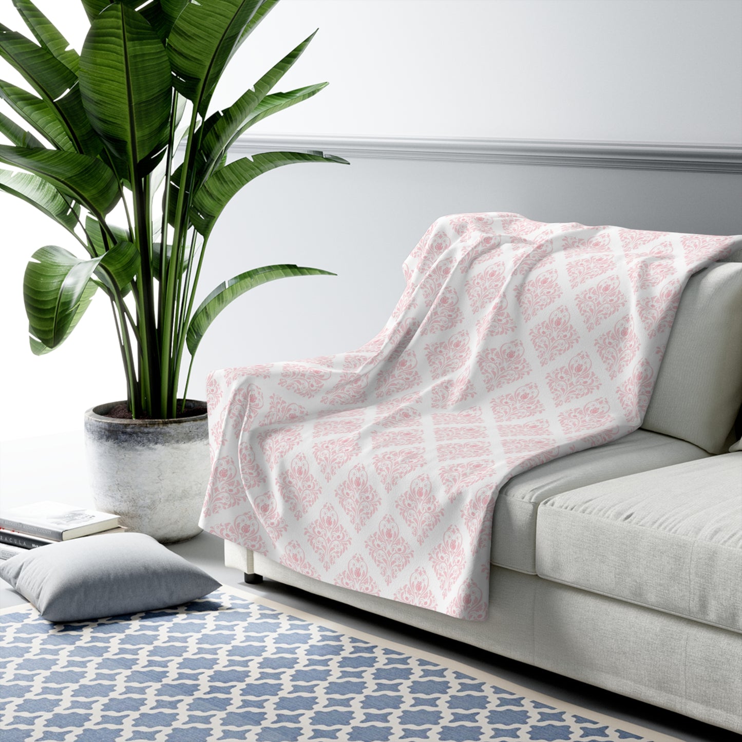 Beautiful, Cozy, Soft - Amazing - Pink Paris Damask 10 - Sherpa Fleece Blanket