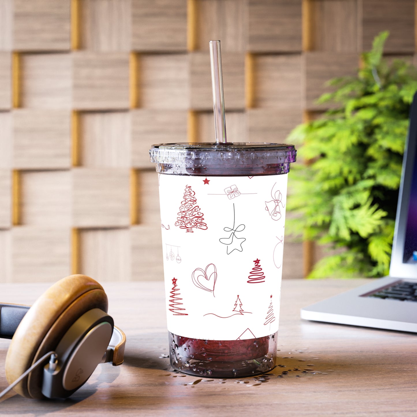 Amazing Hand Drawn Christmas - Multicolor - Clear - Suave Acrylic Cup - 16oz