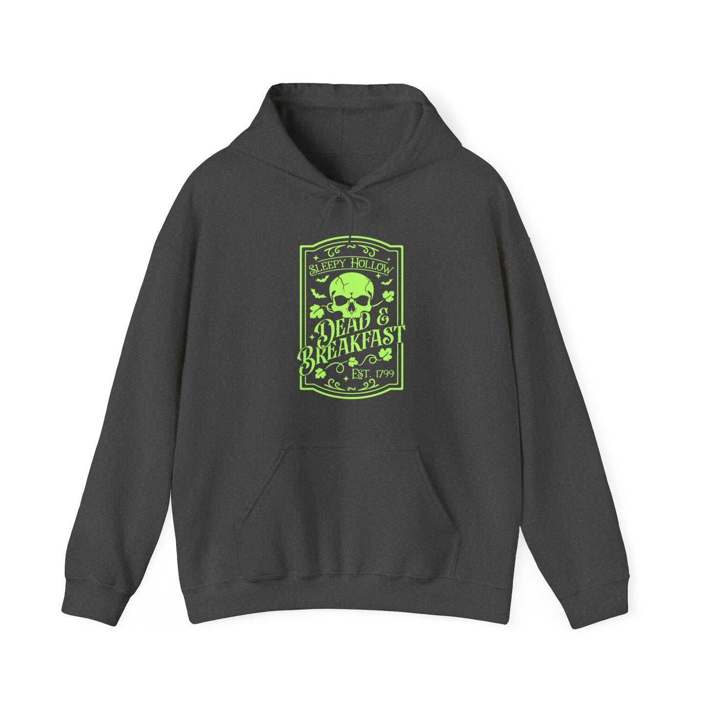 Halloween - Sleepy Hollow Dead & Breakfast Est 1799 - Skull - Trick or Treat - Vintage - Unisex Heavy Blend™ Hooded Sweatshirt