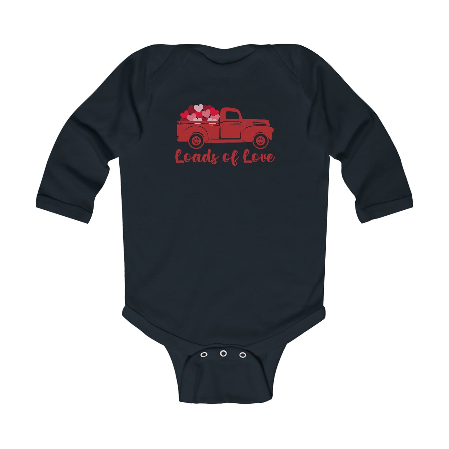 Loads of Love - Truck Filled with Hearts - Infant Long Sleeve Bodysuit