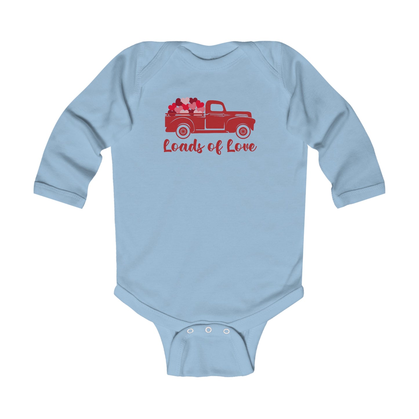 Loads of Love - Truck Filled with Hearts - Infant Long Sleeve Bodysuit