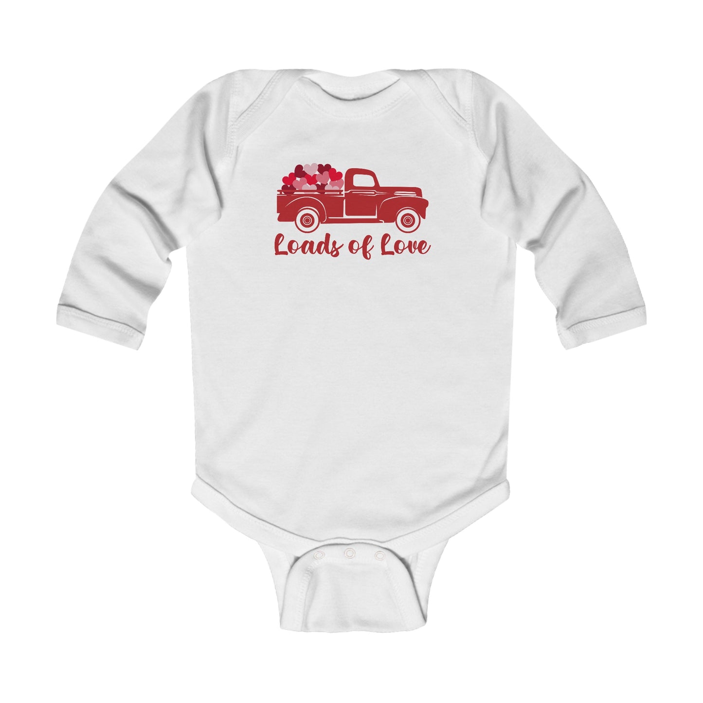 Loads of Love - Truck Filled with Hearts - Infant Long Sleeve Bodysuit