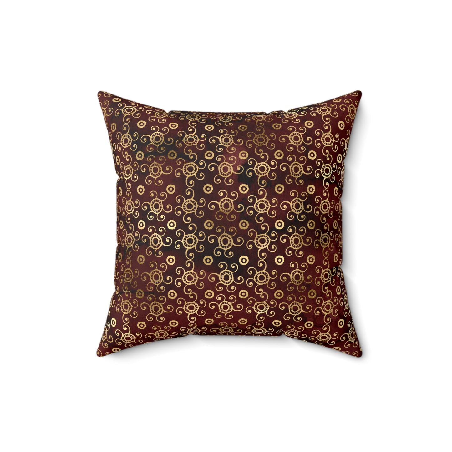 Scarlett and Gold Boho Pattern 1 - Faux Suede Square Pillow