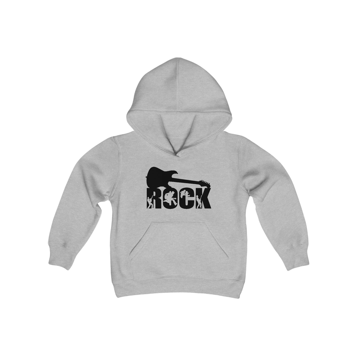 ROCK - Guitar Players Silhouette Cutouts - Youth Heavy Blend Hooded Sweatshirt