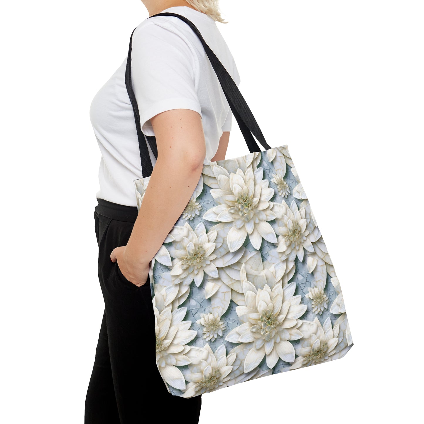 Beautiful and Unique - White Lotus Mosaic 7 - Useful, Multipurpose Bag -Tote Bag (AOP)