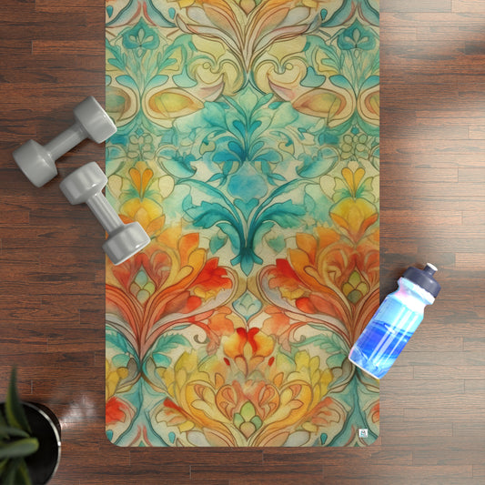Tapestry Designs 1.8 - Orange, Green, Yellow - Rubber Yoga Mat
