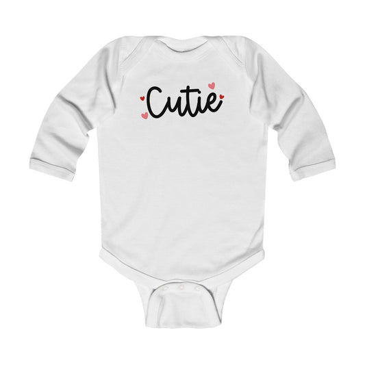 Cutie - Hearts - Infant Long Sleeve Bodysuit