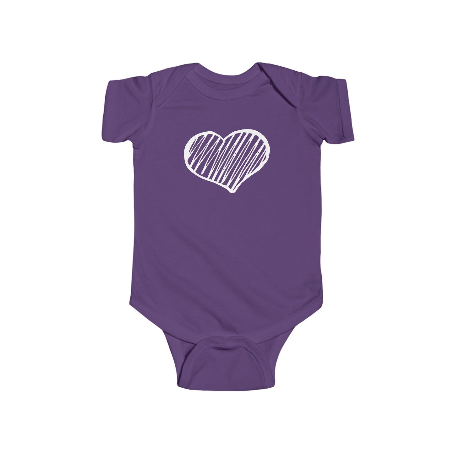White Scribble Heart - Infant Fine Jersey Bodysuit