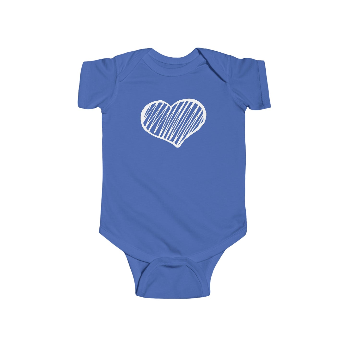 White Scribble Heart - Infant Fine Jersey Bodysuit