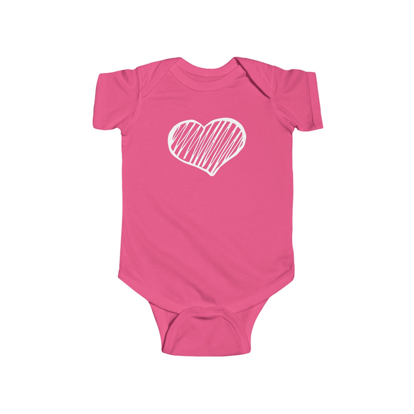 White Scribble Heart - Infant Fine Jersey Bodysuit