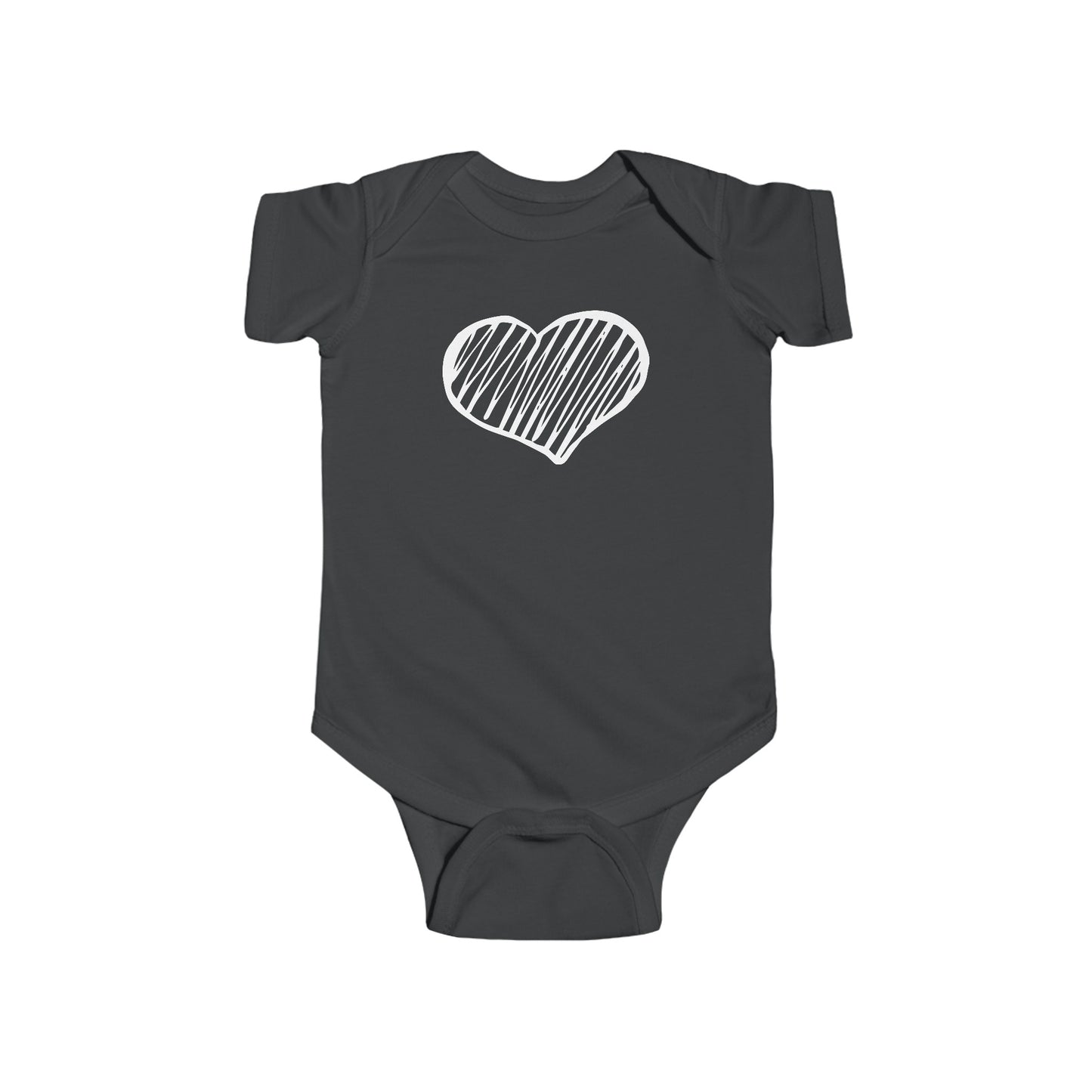 White Scribble Heart - Infant Fine Jersey Bodysuit
