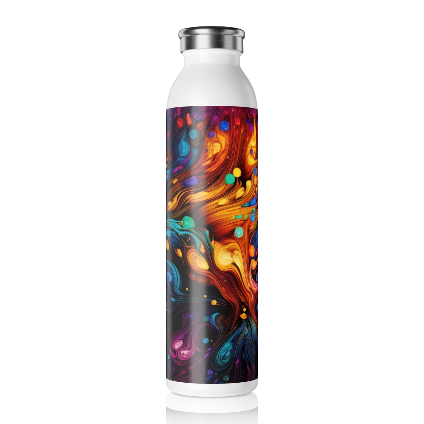 Colorful Psychedelic Kaleidoscope 1.6 - Slim Water Bottle - Stainless Steel - 20oz