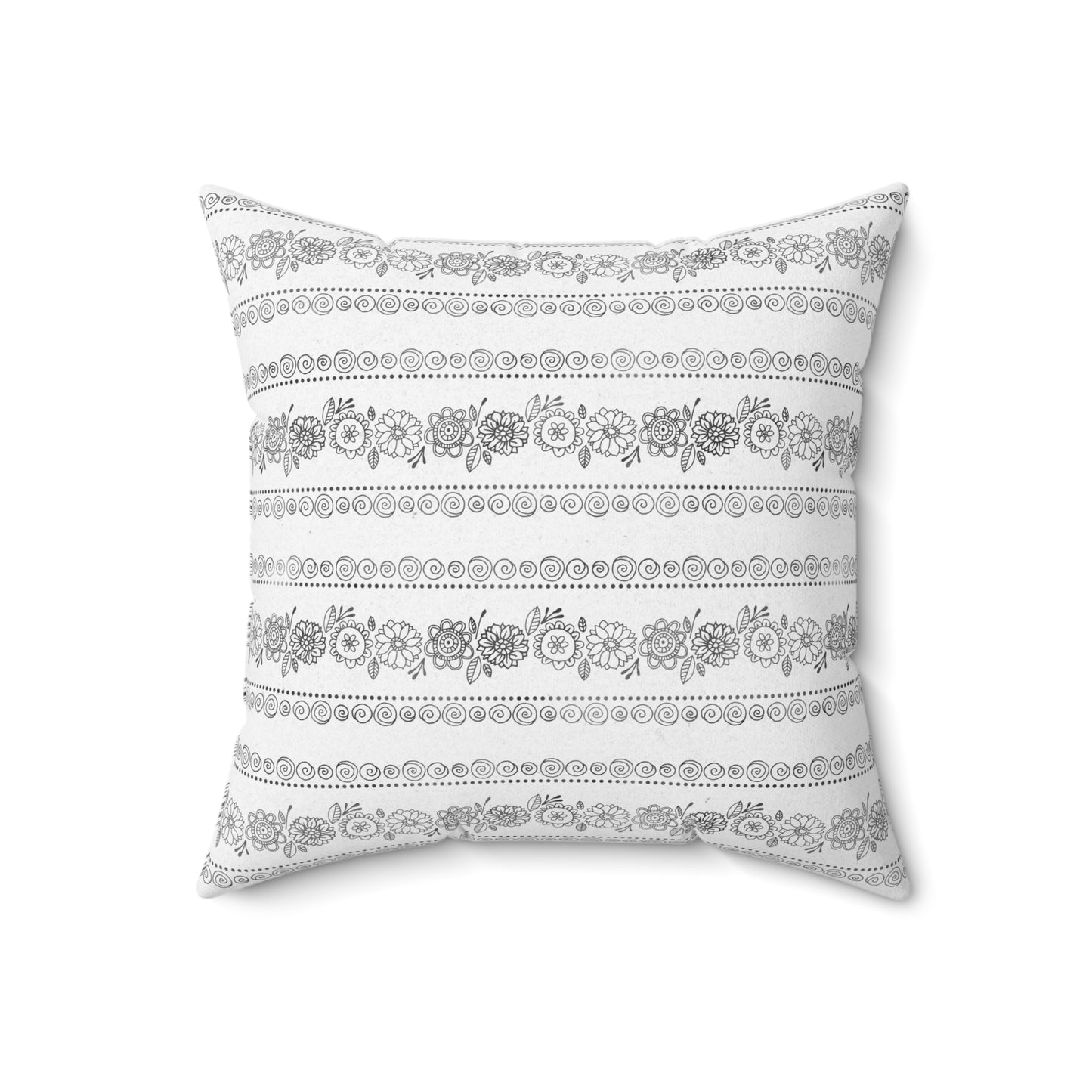 Black and White Pattern 17 - Faux Suede Square Pillow
