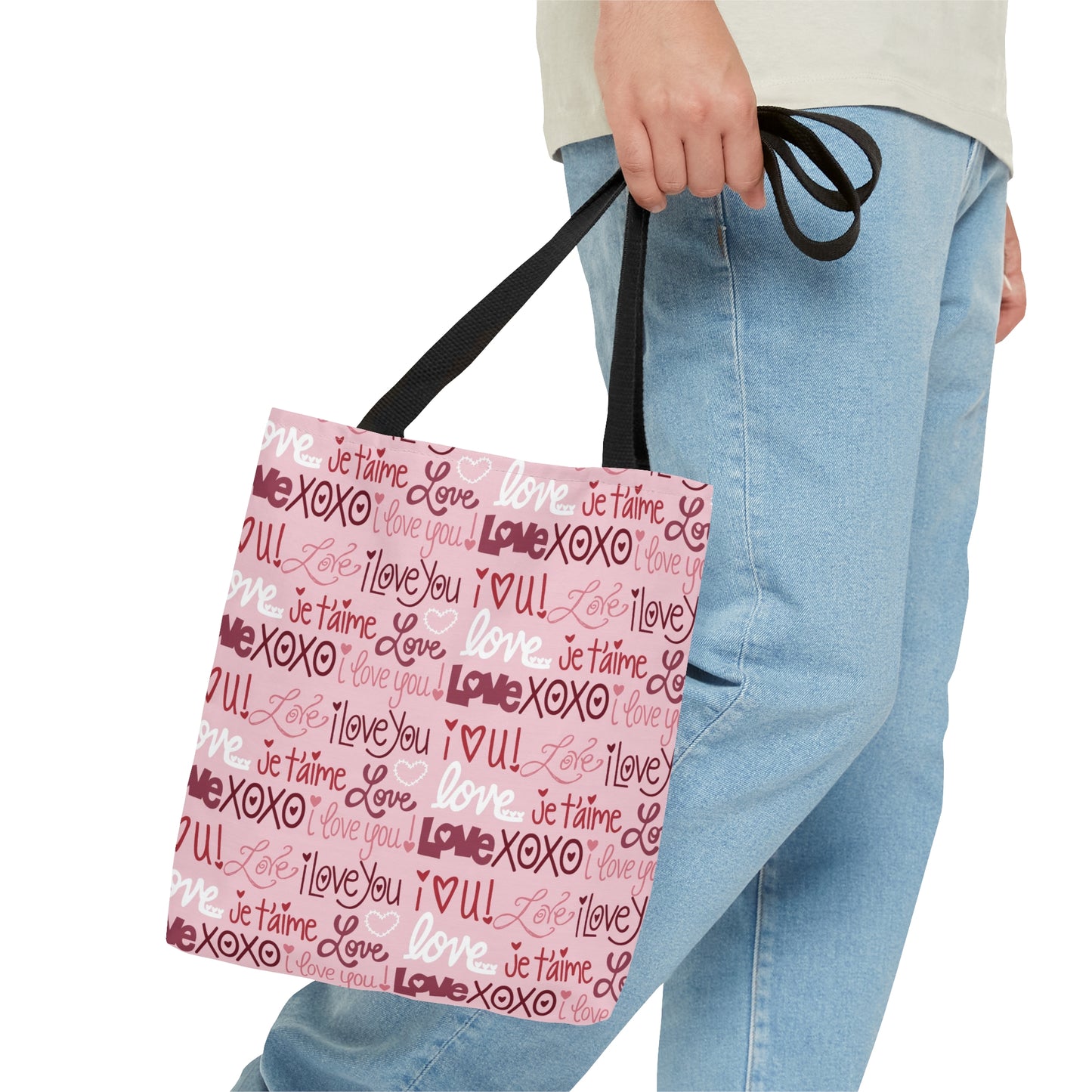 I Love You - LOVE - Pink, Red, White - Hearts - Practical. high-quality Tote Bag