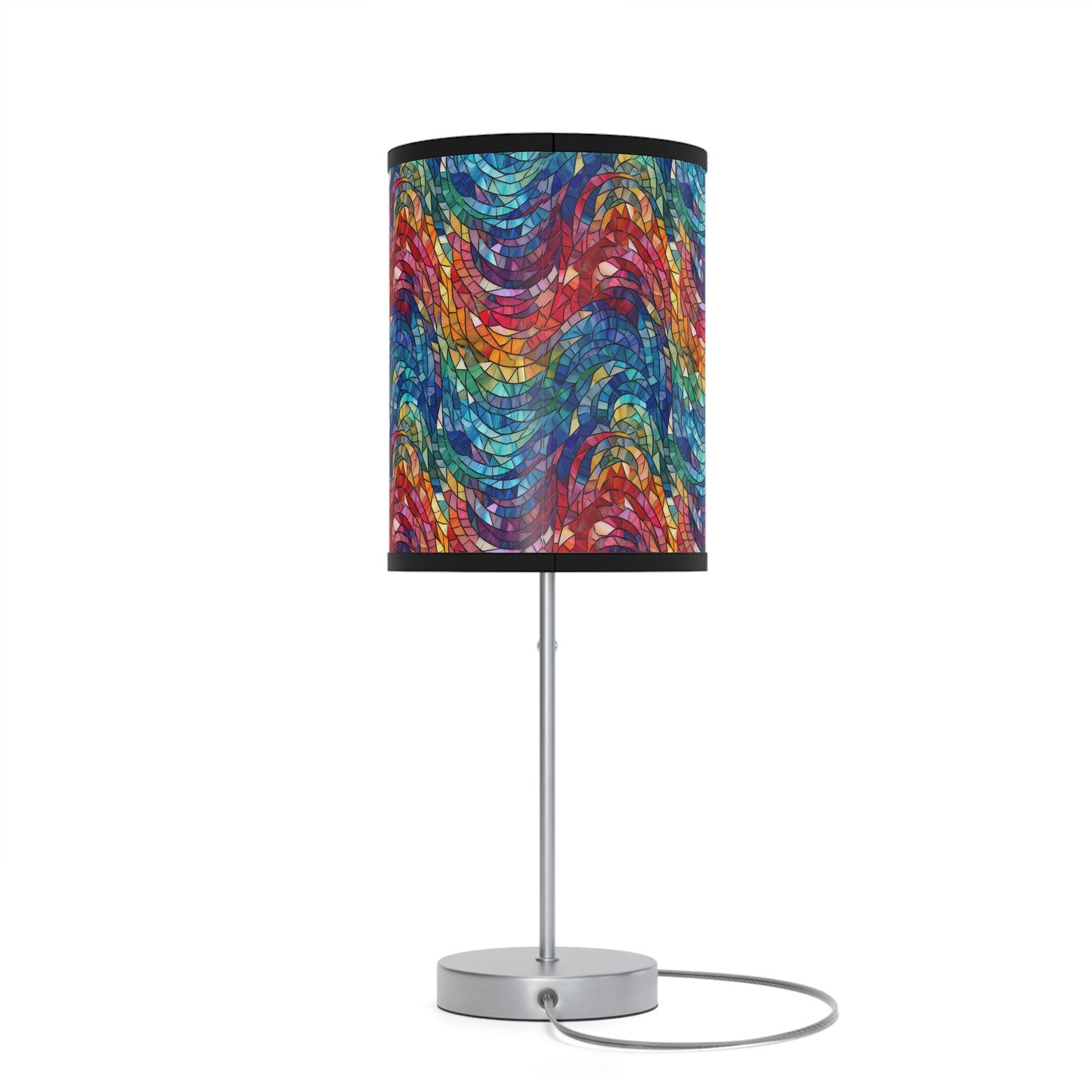 Beautiful and Vibrant - Gemstone Swirl Mosaic 17 - Lamp on a Stand, US|CA plug