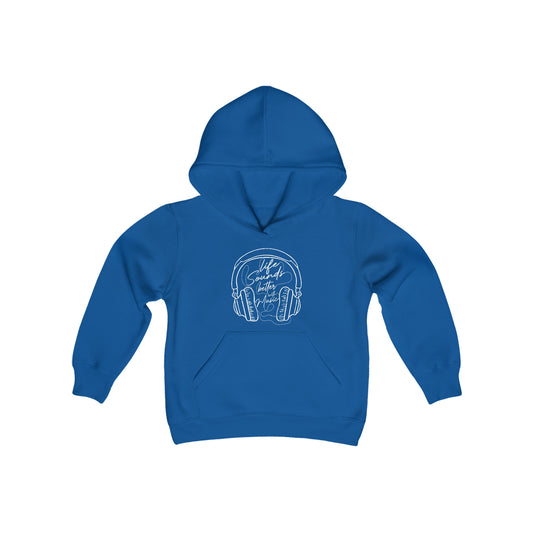 Life Sounds Better with Music - Music Lovers - Musicians - Youth Heavy Blend Hooded Sweatshirt