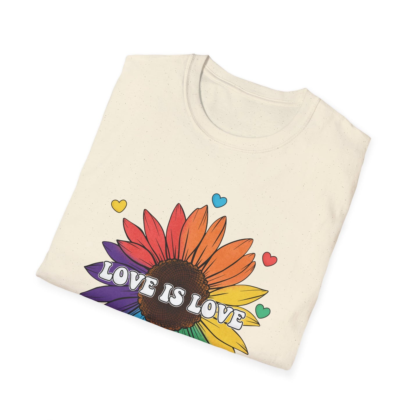 Love is Love - Rainbow Flower - LGBT - Pride - Rainbow - Unisex Softstyle T-Shirt
