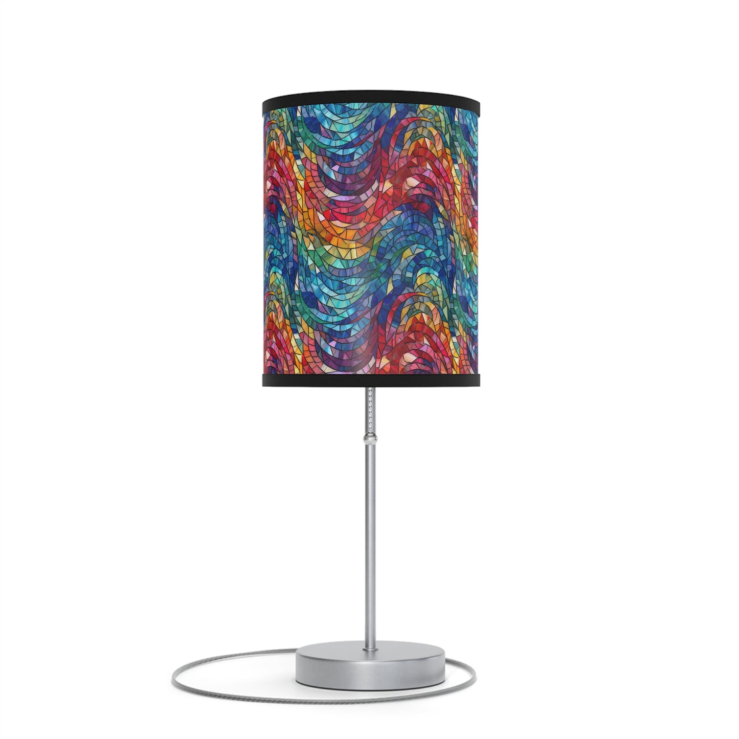 Beautiful and Vibrant - Gemstone Swirl Mosaic 17 - Lamp on a Stand, US|CA plug