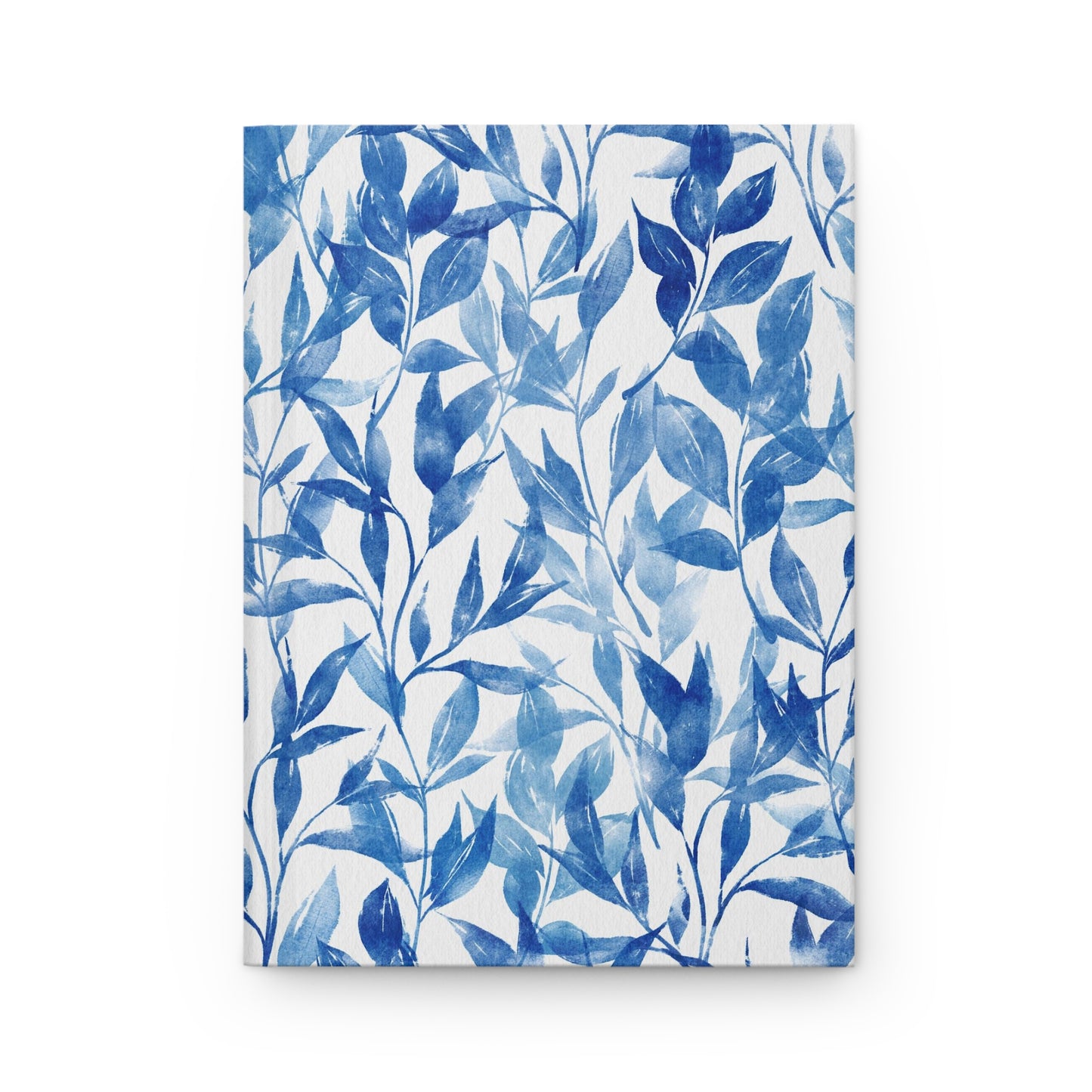 Blue Watercolor Leaves - Hardcover Journal Matte