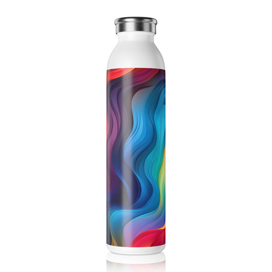 Wavy Rainbow 1.12 - Slim Water Bottle - Stainless Steel - 20oz
