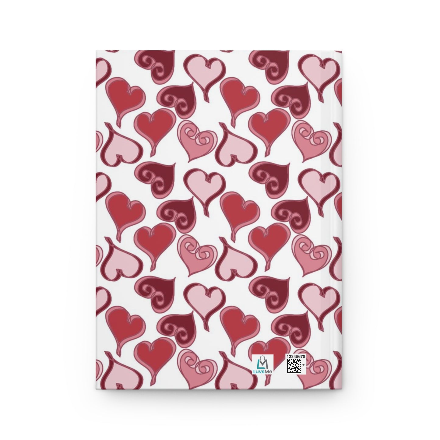 Beautiful Hearts - Pink, Red, and White - Hardcover Lined Journal Matte