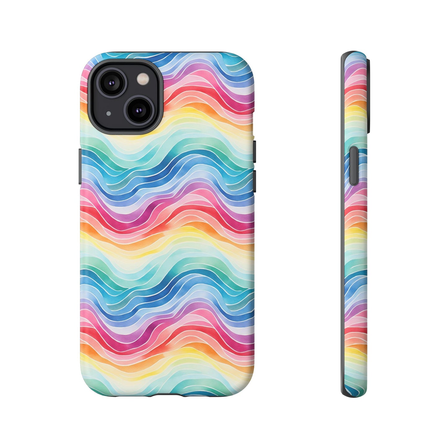 iPhone 14, 1Phone 14 Pro, iPhone 14 Plus, iPhone 14 Pro Max - Rainbow Wave - Tough Phone Cases