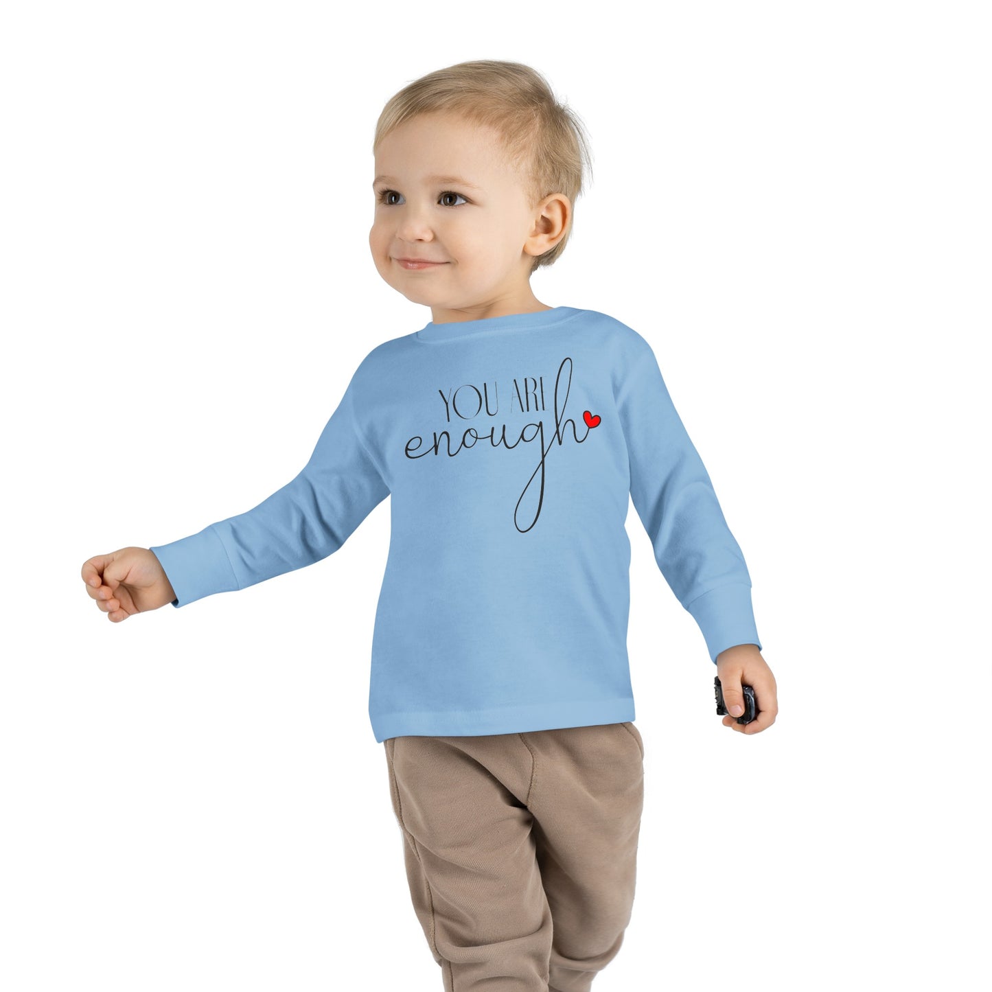 You Are Enough - Red Heart - Toddler Long Sleeve Tee