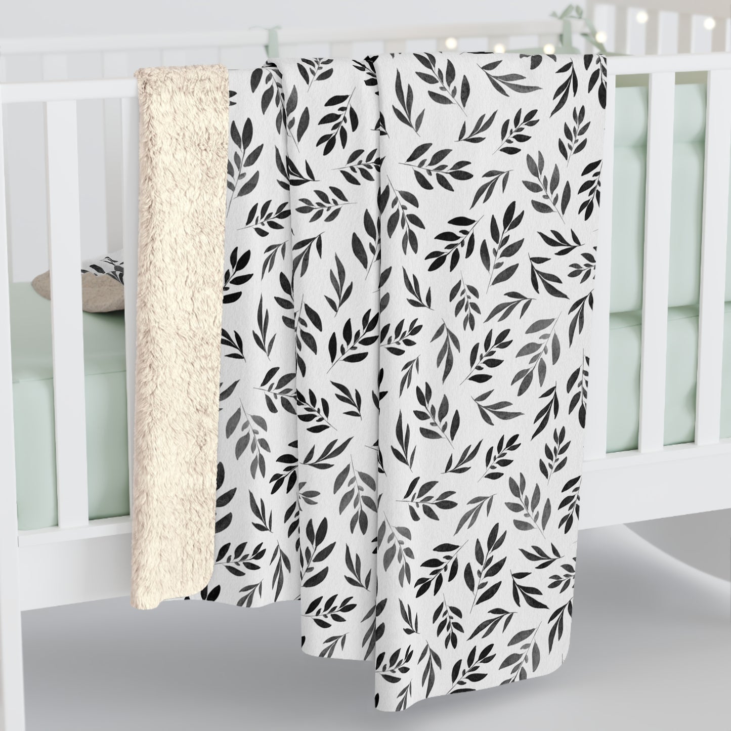 Black Watercolor 1 - Sherpa Fleece Blanket